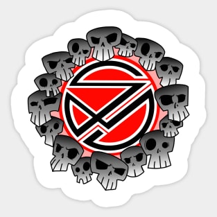 Sinister Motives skull red Sticker